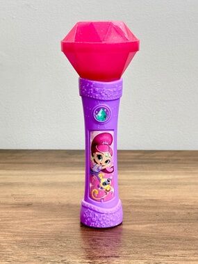 Shimmer & Shine Genie Gem Microphone Pink Light Up Magic Wand Toy Rare 2015